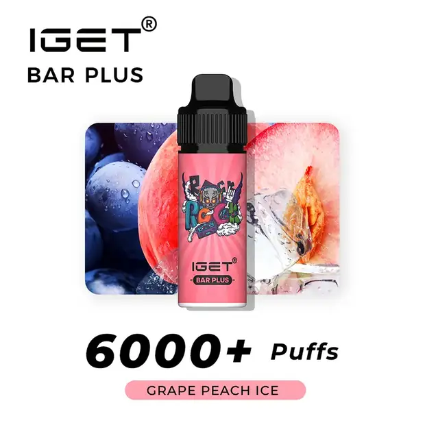 IGET BAR PLUS - GRAPE PEACH ICE 6000 PUFFS