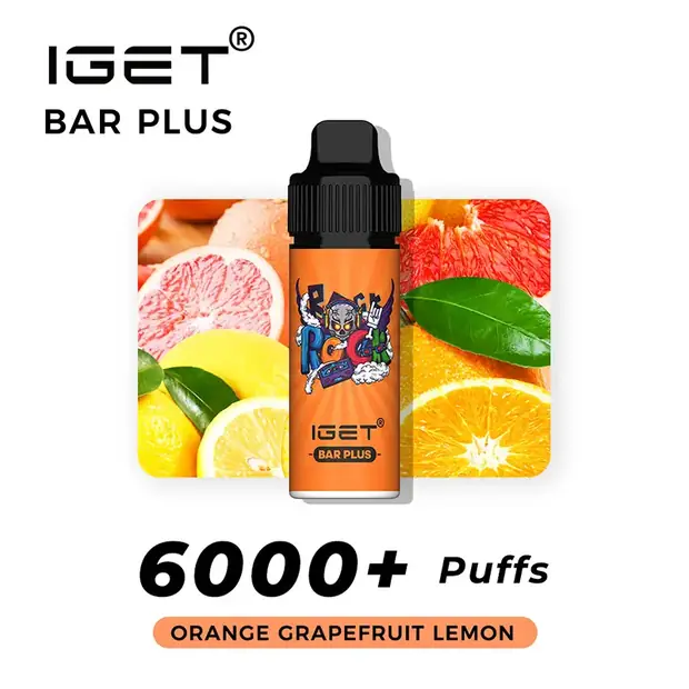 IGET BAR PLUS - ORANGE GRAPEFRUIT LEMON 6000 PUFFS