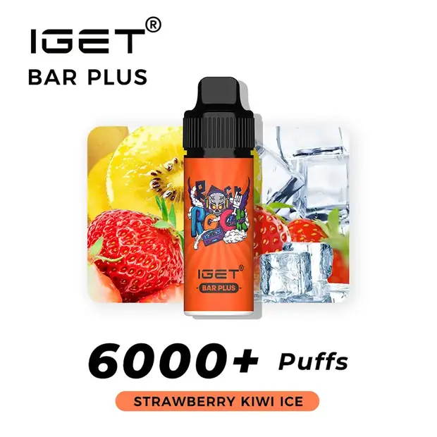 IGET BAR PLUS - STRAWBERRY KIWI ICE 6000 PUFFS